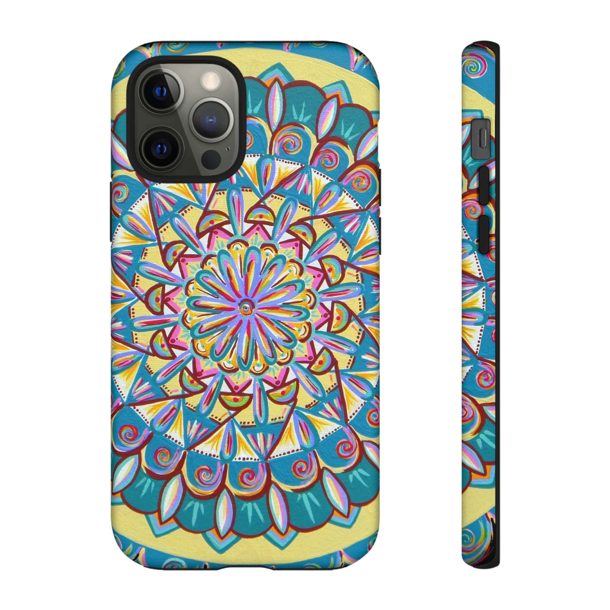 "Almandalayana" Art Phone Armor - Blue Flame Array iPhone 12 Pro / Matte Phone Case