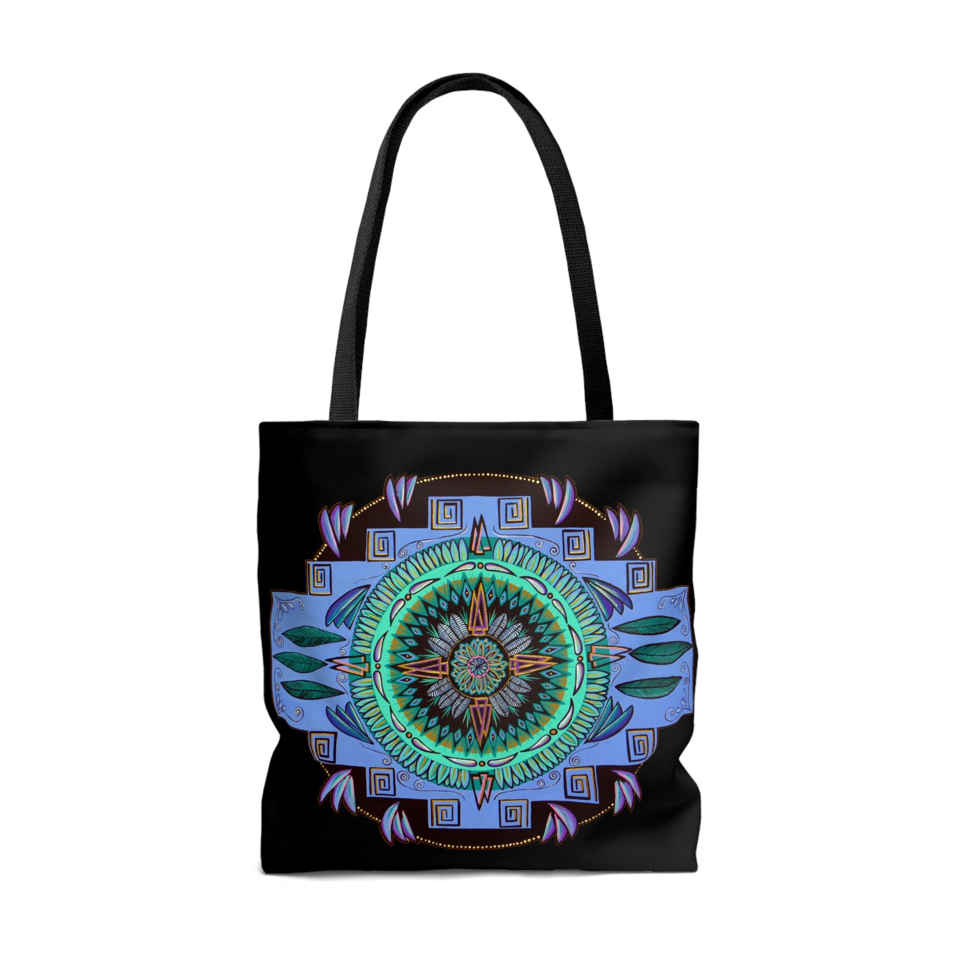 "Plumachakana" Tote Bag (All-Over-Print) - Blue Flame Array Bags