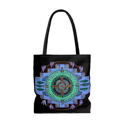 "Plumachakana" Tote Bag (All-Over-Print) - Blue Flame Array Bags