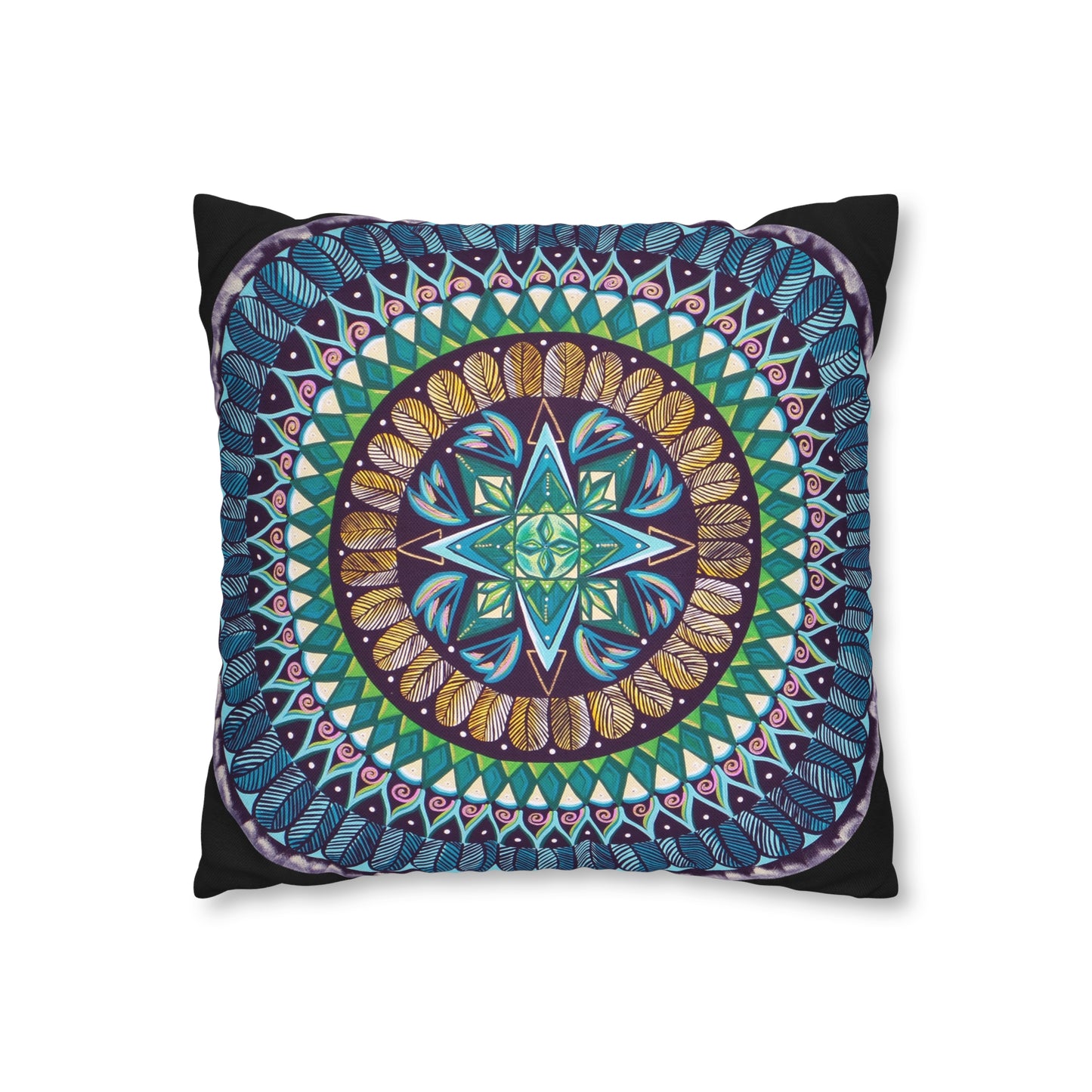 "AquilazurA Kryst'dala" Dreamcatcher Pillow Cover - Blue Flame Array Home Decor