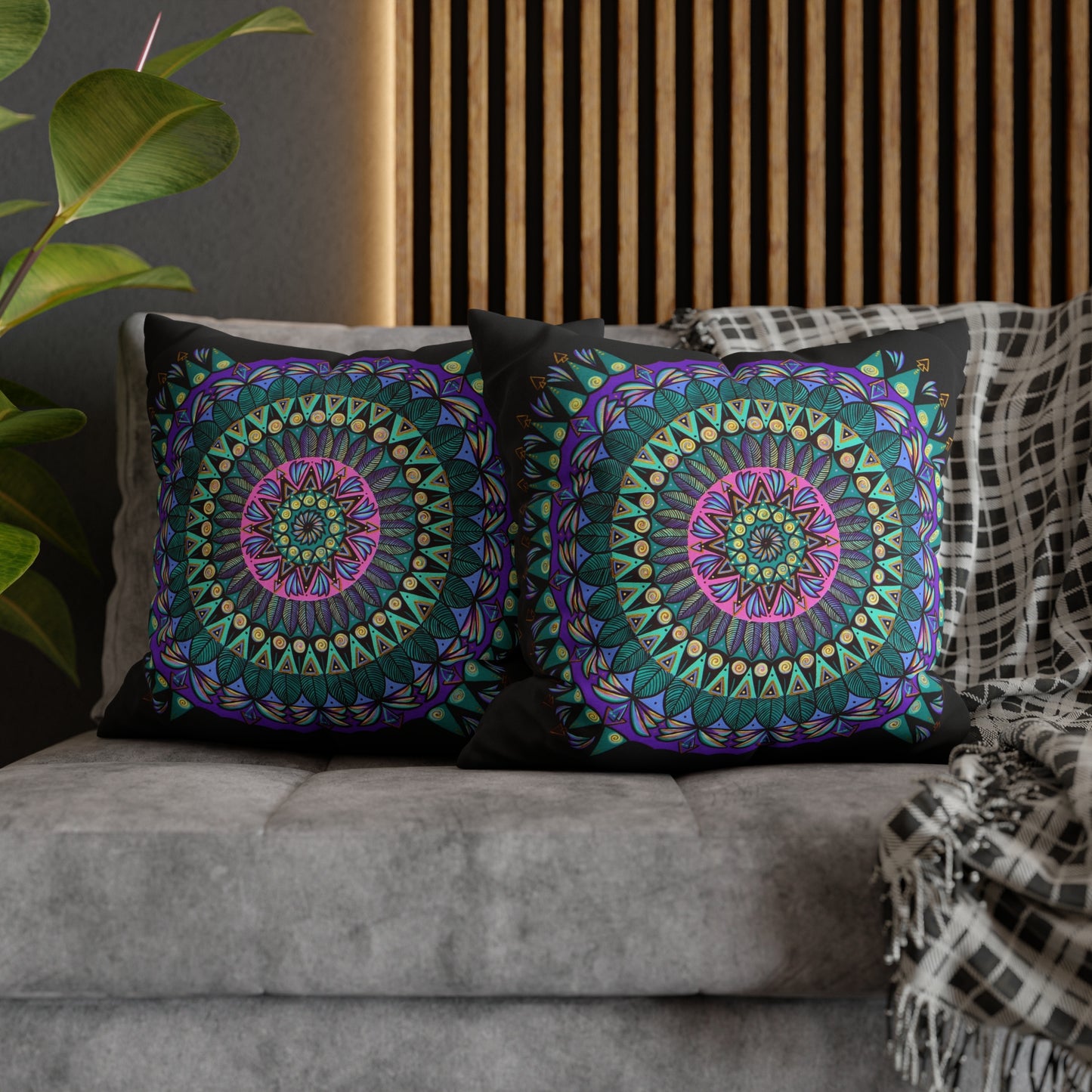 "Mandaladiosa" Dreamcatcher Pillow Cover - Blue Flame Array Home Decor