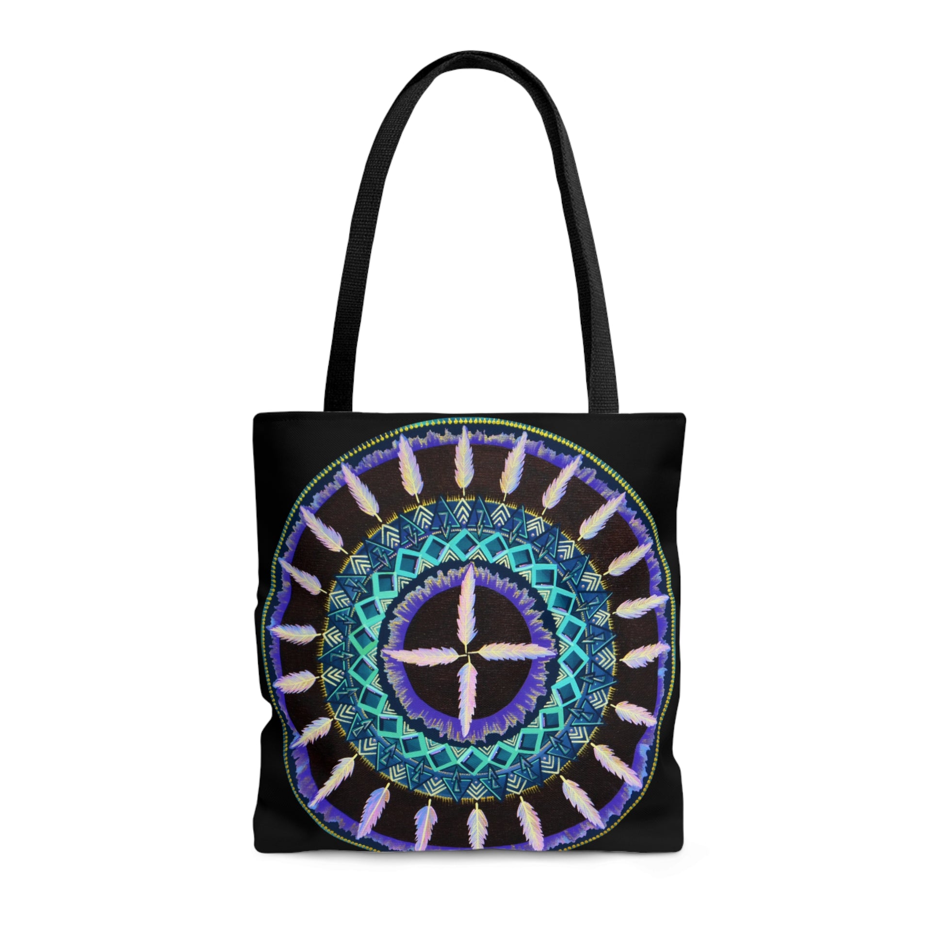 "Cuatro Vientos" Tote Bag (All-Over-Print) - Blue Flame Array Bags