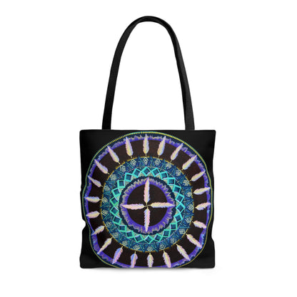 "Cuatro Vientos" Tote Bag (All-Over-Print) - Blue Flame Array Bags