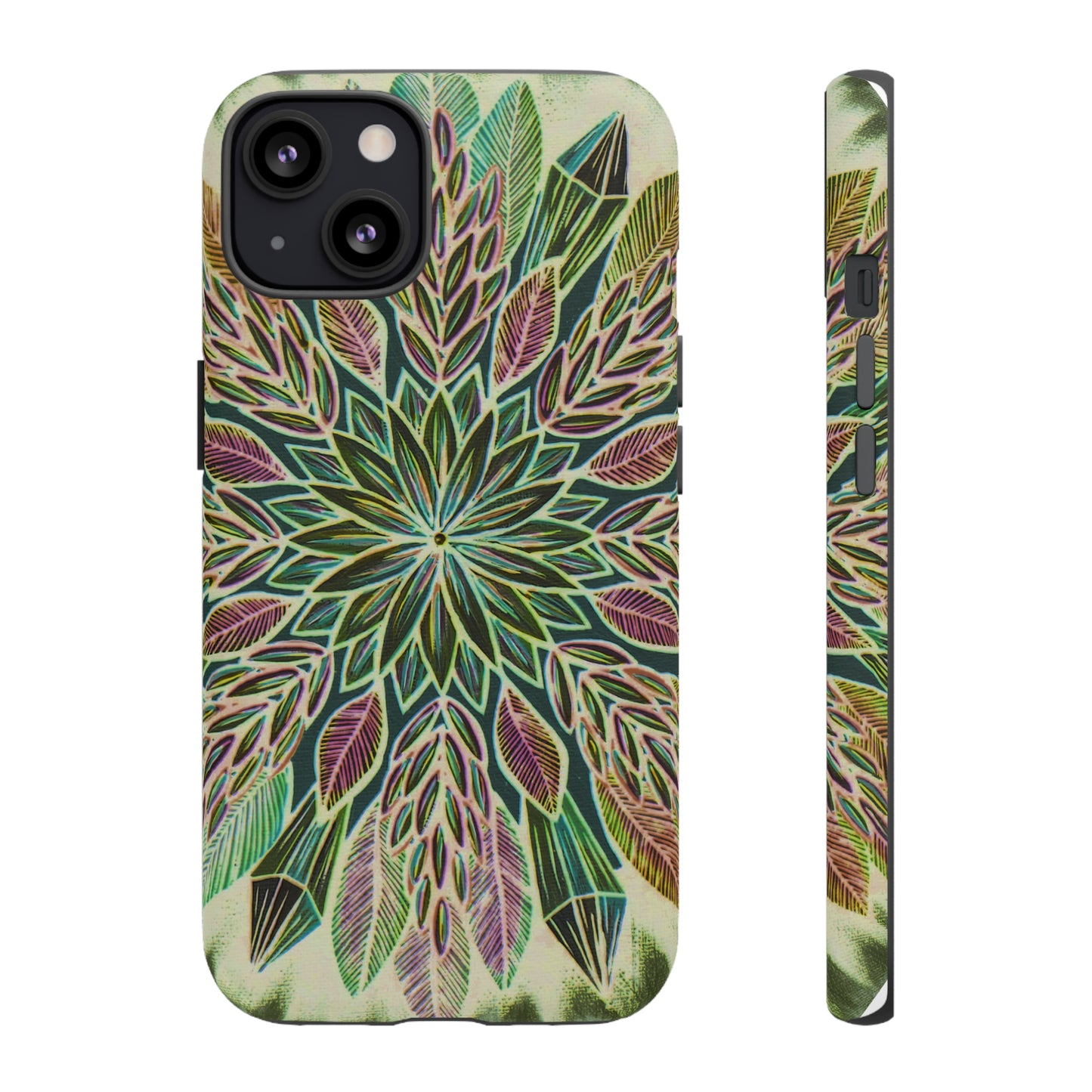 "Krystalhoja Verde" Art Phone Armor - Blue Flame Array iPhone 13 / Matte Phone Case