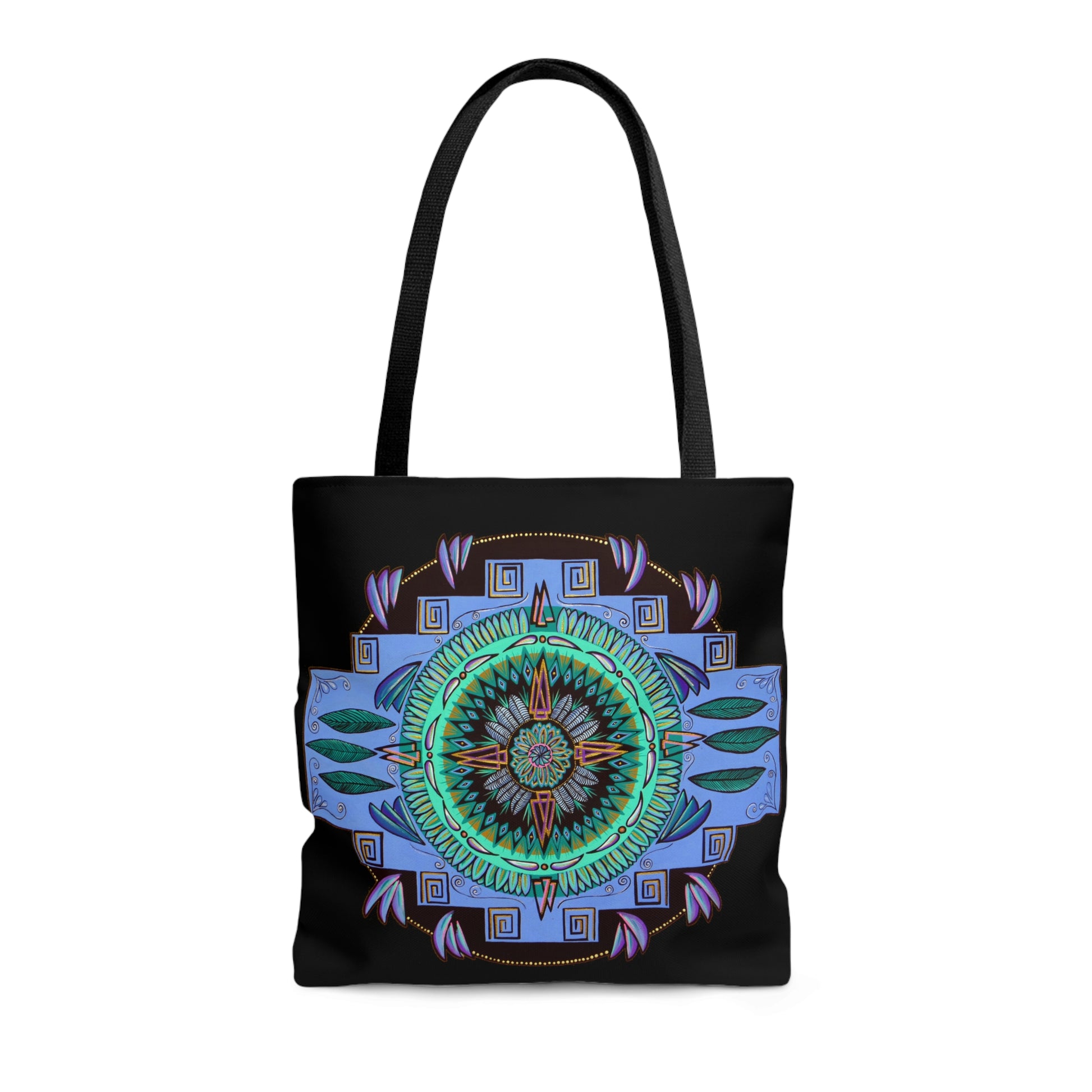 "Plumachakana" Tote Bag (All-Over-Print) - Blue Flame Array Bags