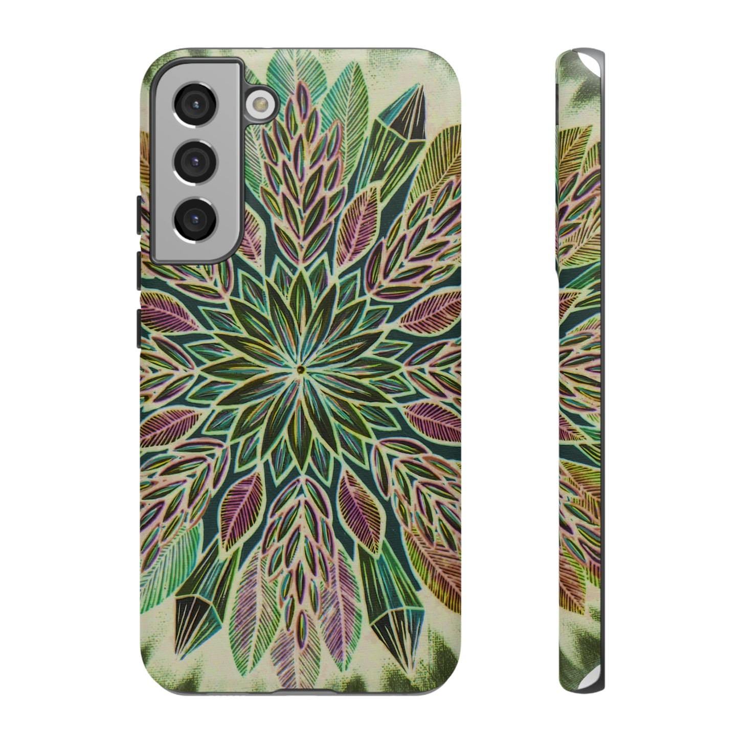 "Krystalhoja Verde" Art Phone Armor - Blue Flame Array Samsung Galaxy S22 Plus / Matte Phone Case