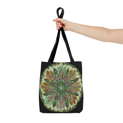 "Krystalhoja Verde" Tote Bag (All-Over-Print) - Blue Flame Array Bags