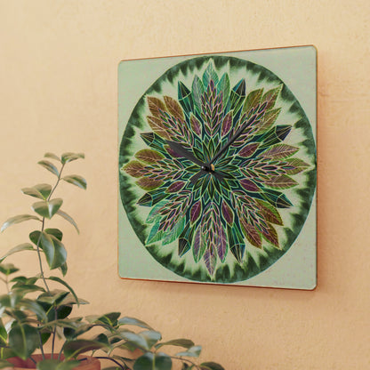 "Krystalhoja Verde" Cosmic Clock - Blue Flame Array Home Decor