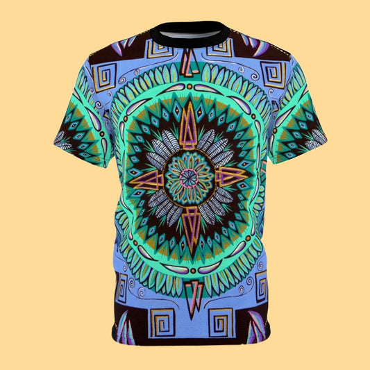 "Plumachakana" Lords & Ladies All-Over-Print Tee - Blue Flame Array All Over Prints