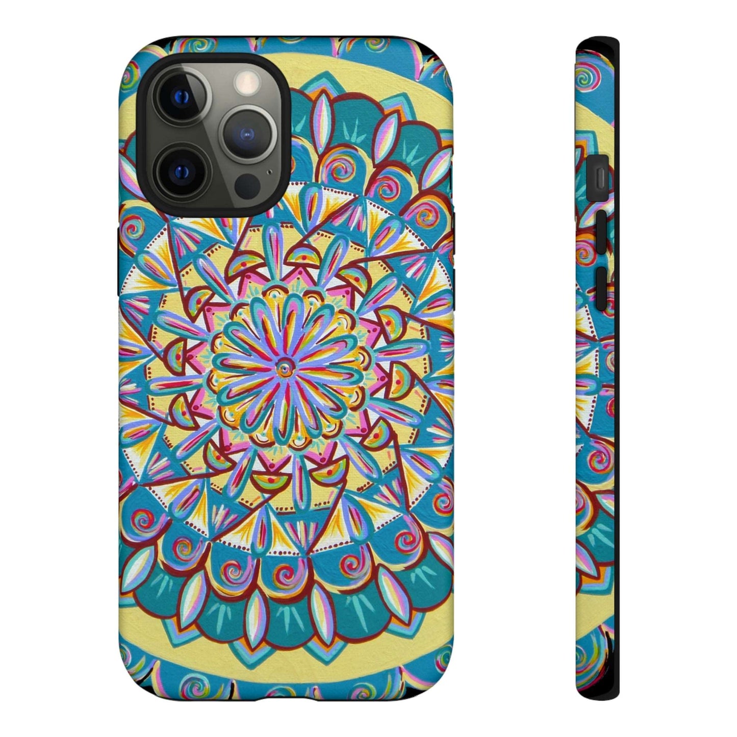 "Almandalayana" Art Phone Armor - Blue Flame Array iPhone 12 Pro Max / Matte Phone Case