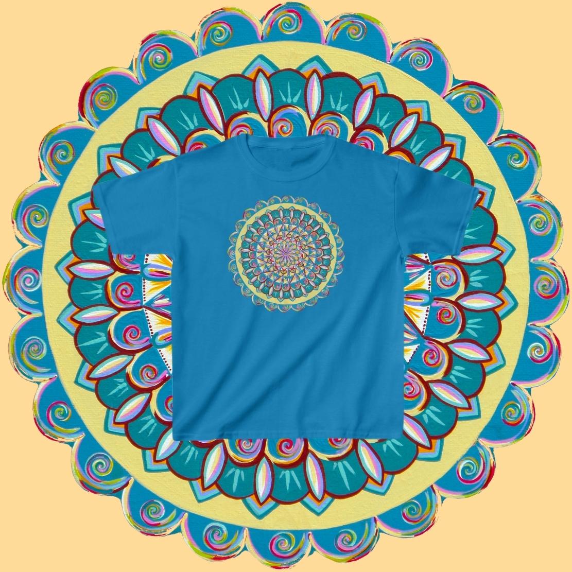 "Almandalayana" Heavy Cotton Tee - Blue Flame Array Kids clothes