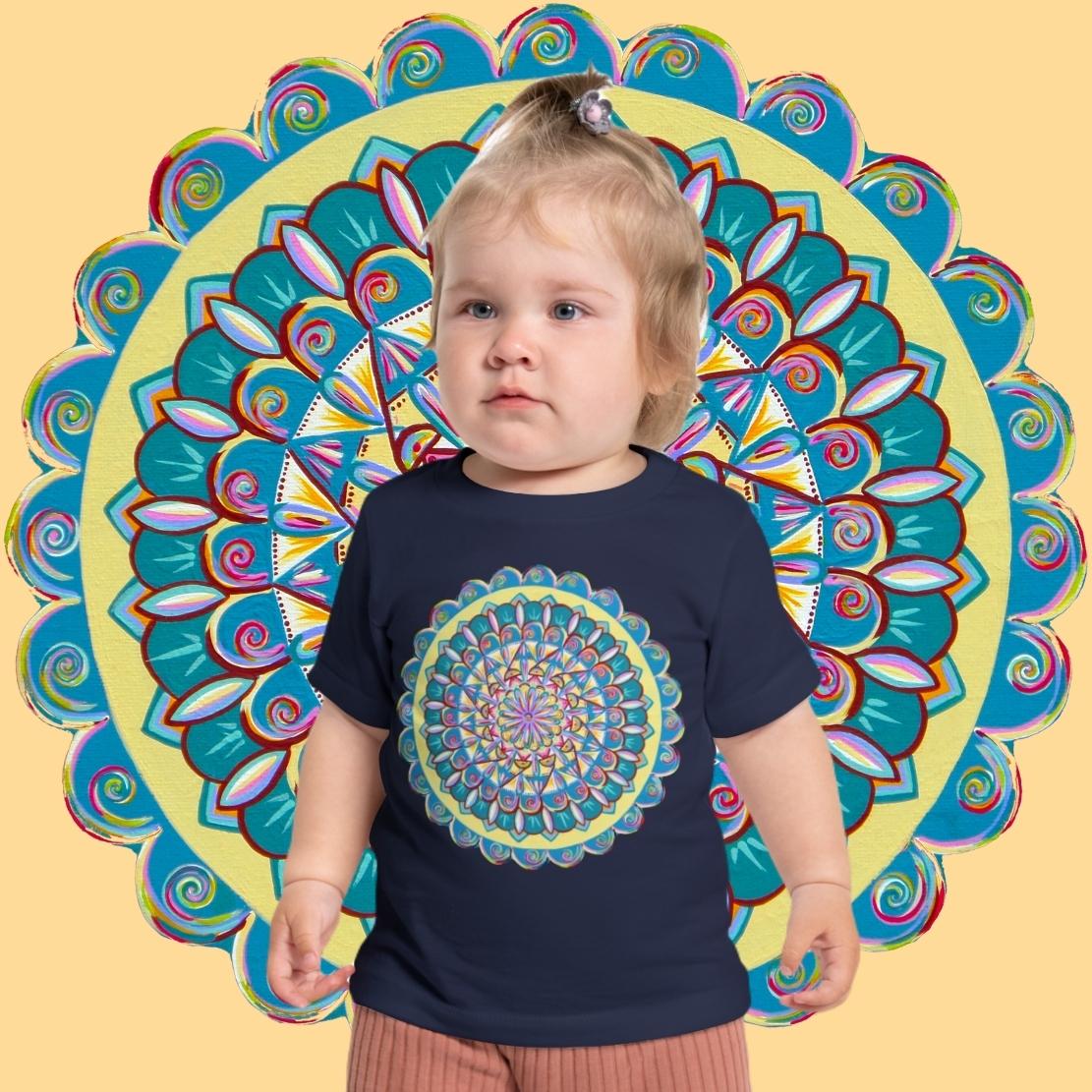 "Almandalayana" Baby T-Shirt - Blue Flame Array Kids clothes