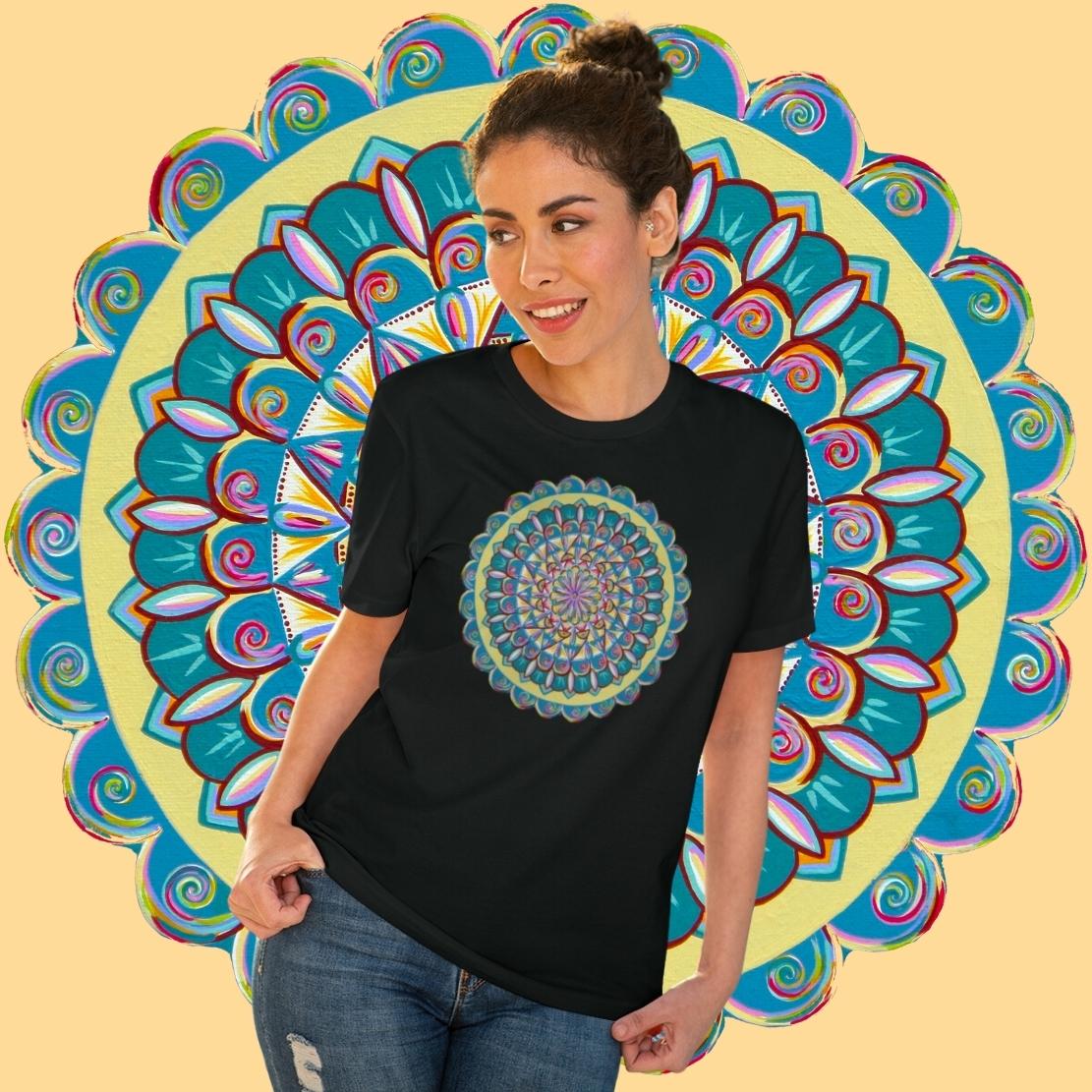 "Almandalayana" Lords & Ladies Organic TriniTee - Blue Flame Array T-Shirt