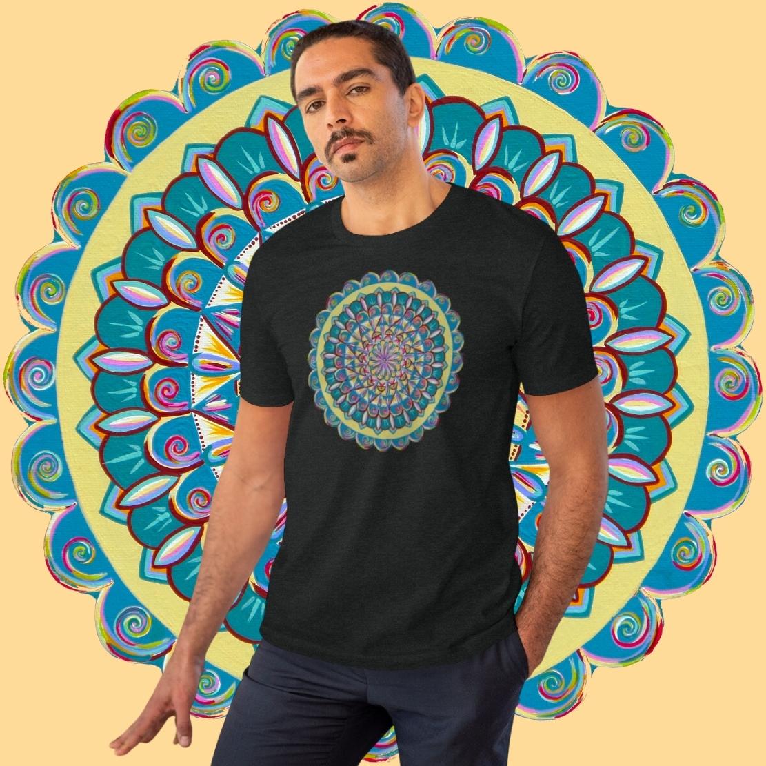 "Almandalayana" Lords & Ladies Organic TriniTee - Blue Flame Array T-Shirt