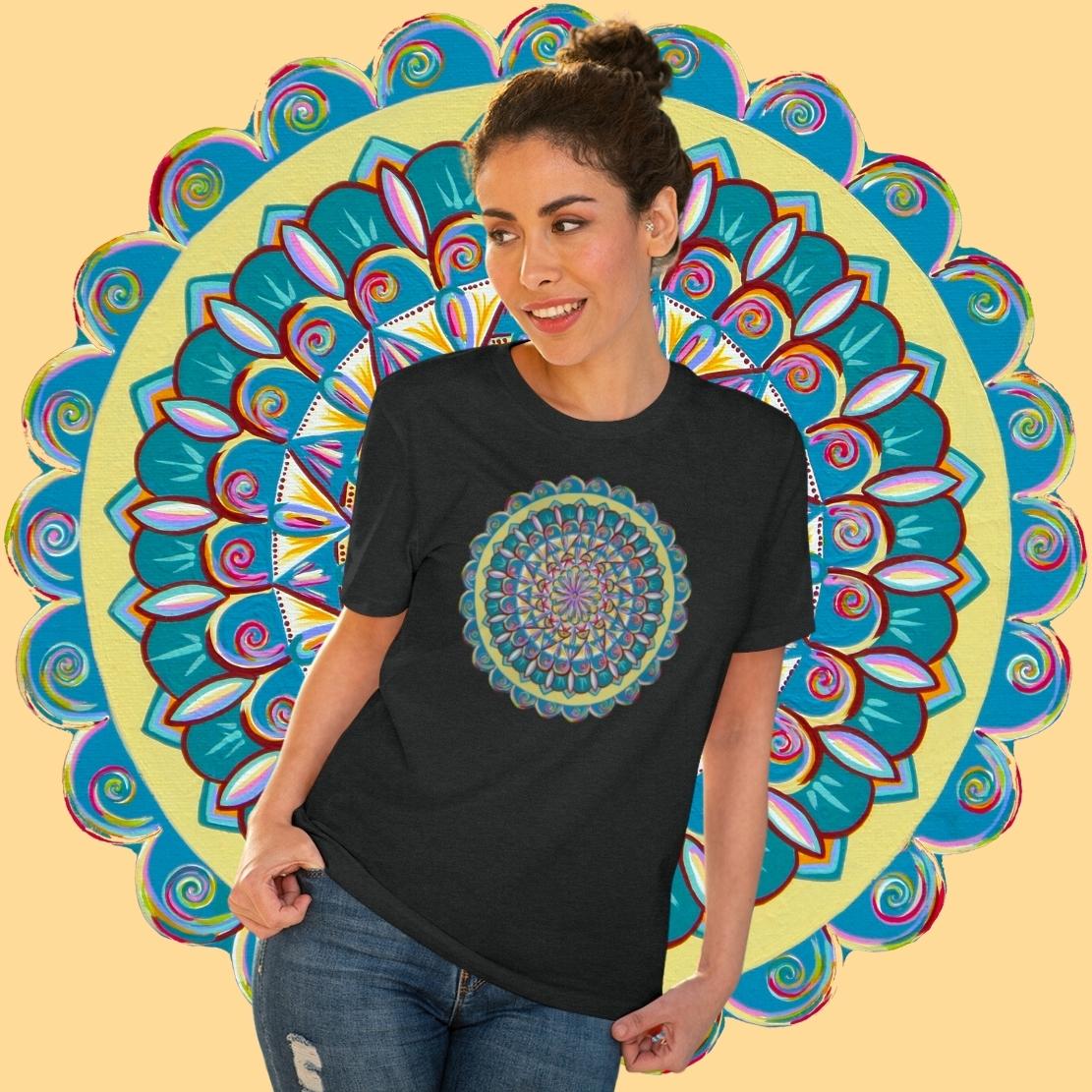 "Almandalayana" Lords & Ladies Organic TriniTee - Blue Flame Array T-Shirt