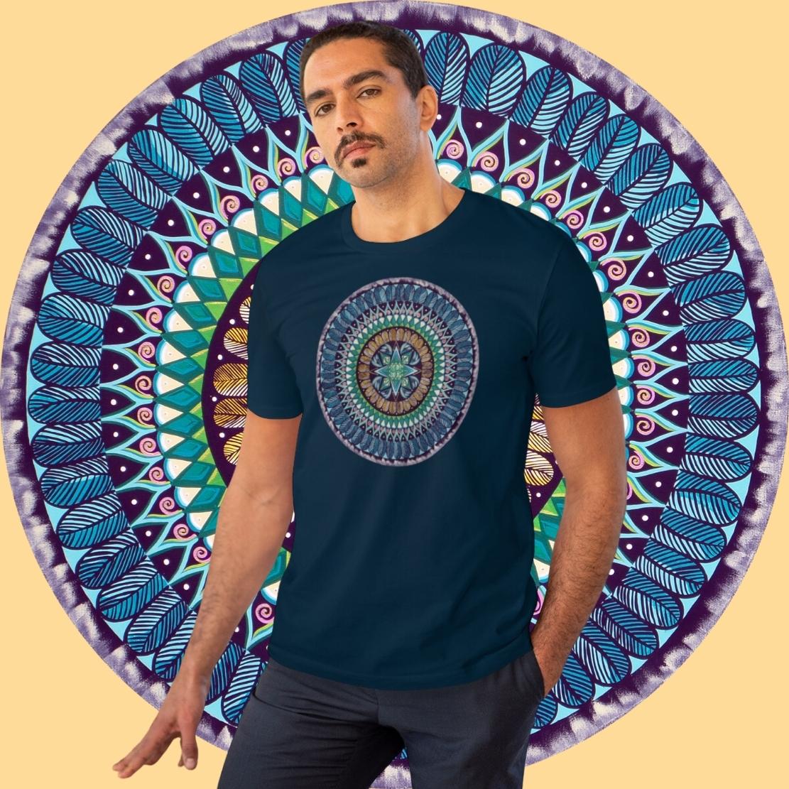 "AquilazurA Kryst'dala" Lords & Ladies Organic TriniTee - Blue Flame Array T-Shirt