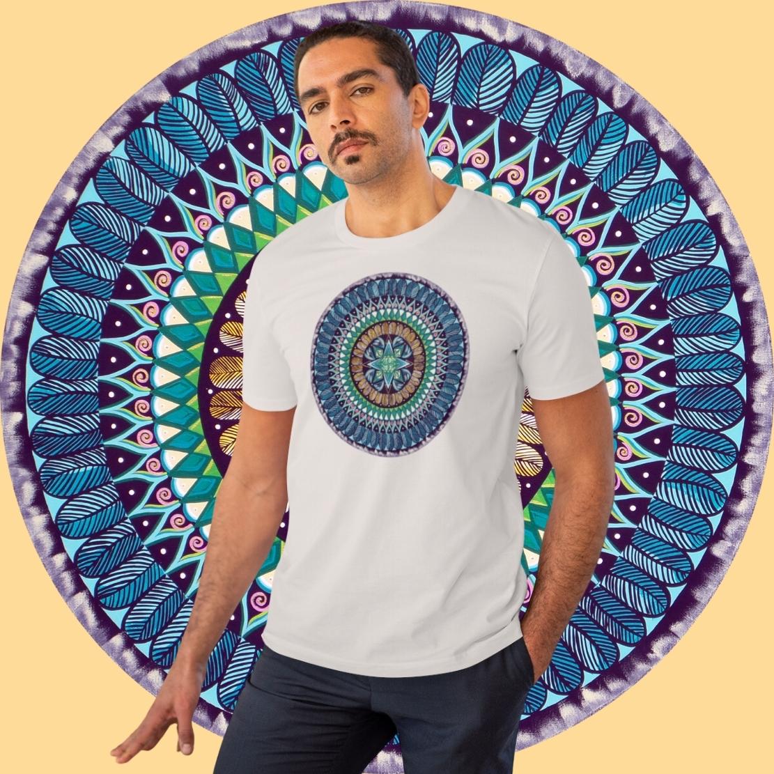 "AquilazurA Kryst'dala" Lords & Ladies Organic TriniTee - Blue Flame Array T-Shirt