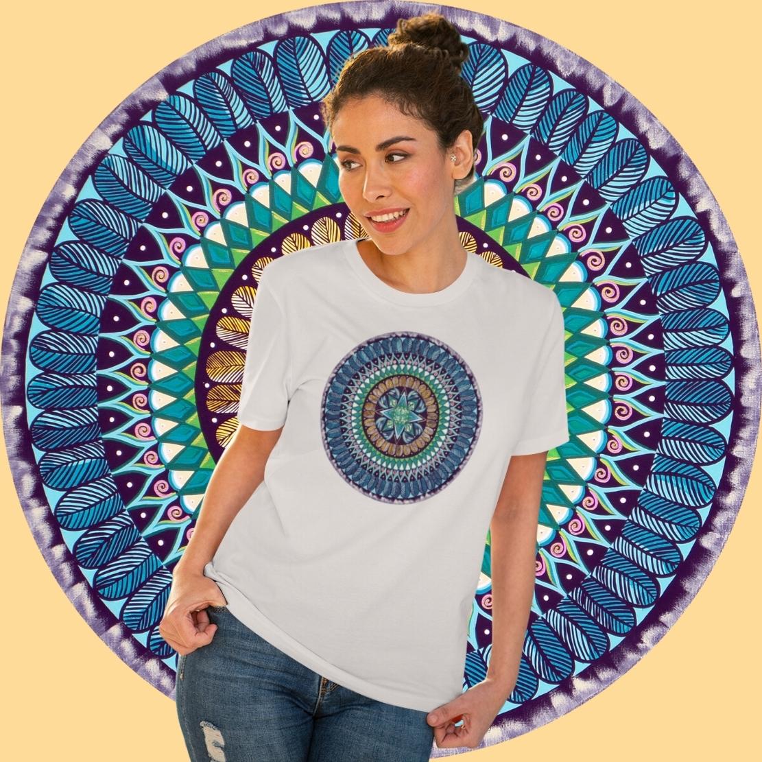 "AquilazurA Kryst'dala" Lords & Ladies Organic TriniTee - Blue Flame Array T-Shirt