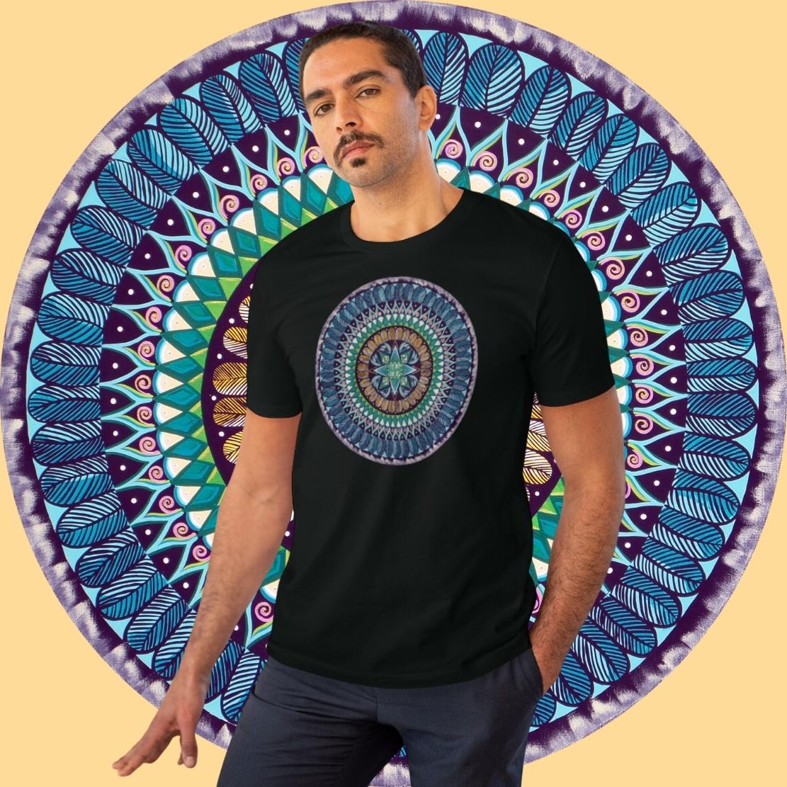 "AquilazurA Kryst'dala" Lords & Ladies Organic TriniTee - Blue Flame Array T-Shirt