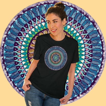 "AquilazurA Kryst'dala" Lords & Ladies Organic TriniTee - Blue Flame Array T-Shirt