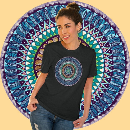 "AquilazurA Kryst'dala" Lords & Ladies Organic TriniTee - Blue Flame Array T-Shirt