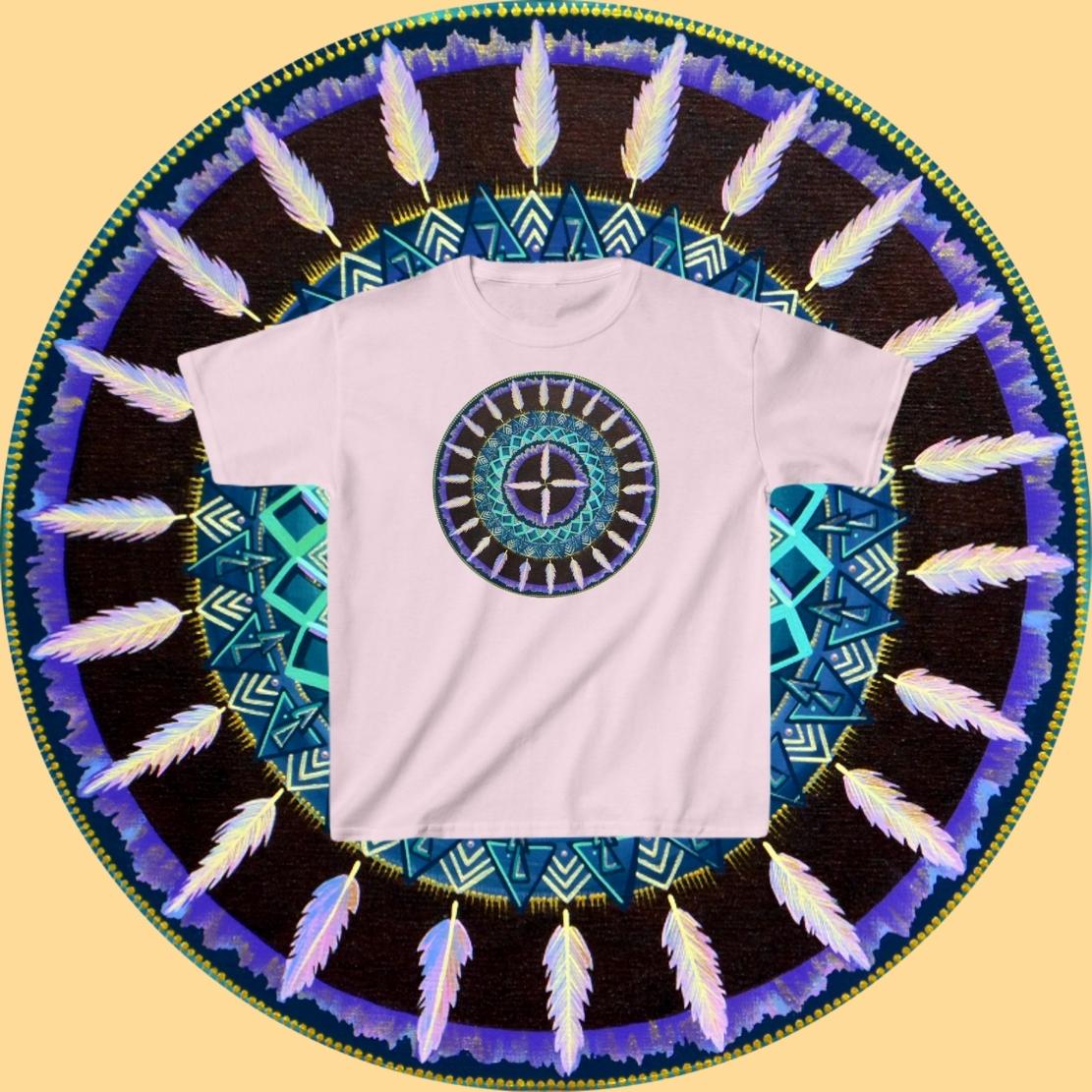 "Cuatro Vientos" Heavy Cotton Tee - Blue Flame Array Kids clothes