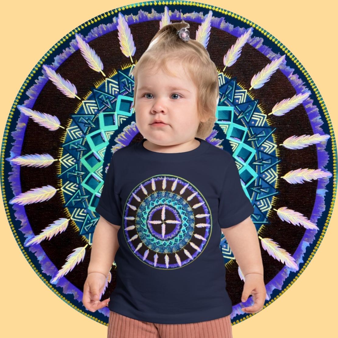 "Cuatro Vientos" Baby T-Shirt - Blue Flame Array Kids clothes