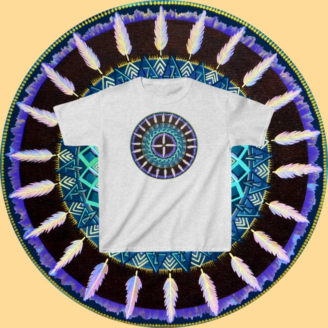 "Cuatro Vientos" Heavy Cotton Tee - Blue Flame Array Kids clothes