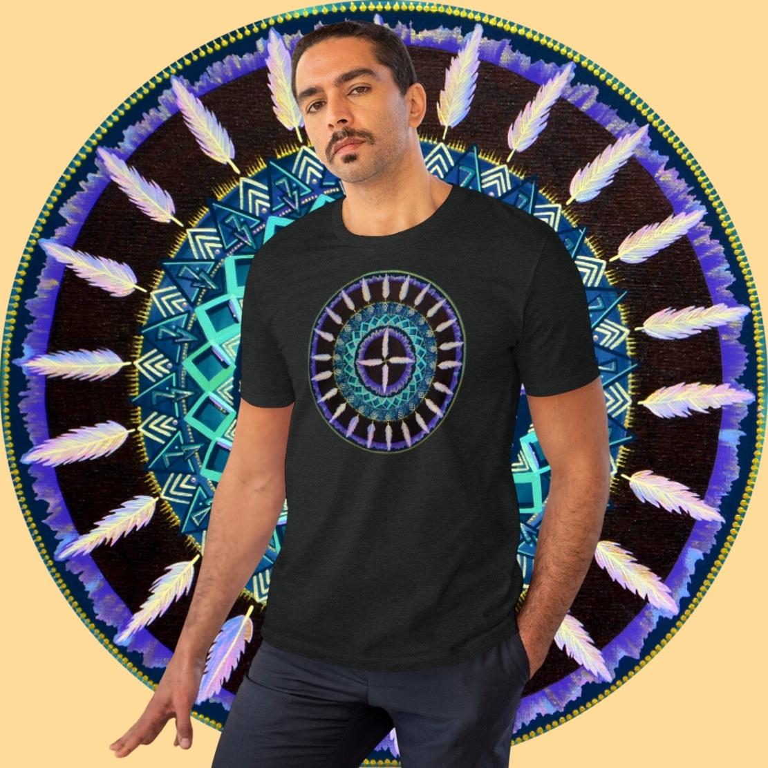 "Cuatro Vientos" Lords & Ladies Organic TriniTee - Blue Flame Array T-Shirt