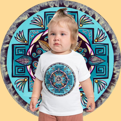 "Hojachakana" Baby Tee - Blue Flame Array Kids clothes