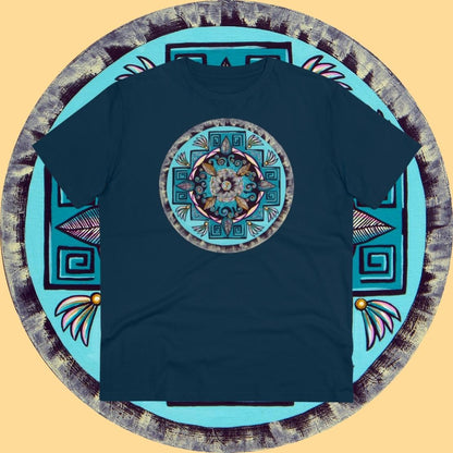 "Hojachakana" Lords & Ladies Organic TriniTee - Blue Flame Array T-Shirt