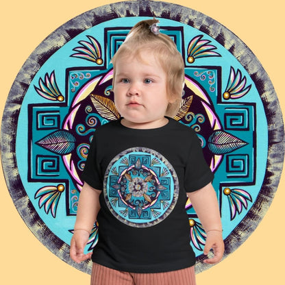 "Hojachakana" Baby Tee - Blue Flame Array Kids clothes