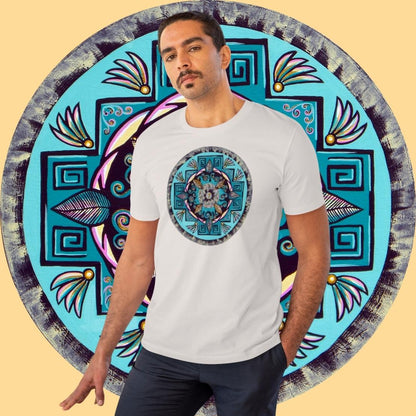 "Hojachakana" Lords & Ladies Organic TriniTee - Blue Flame Array T-Shirt