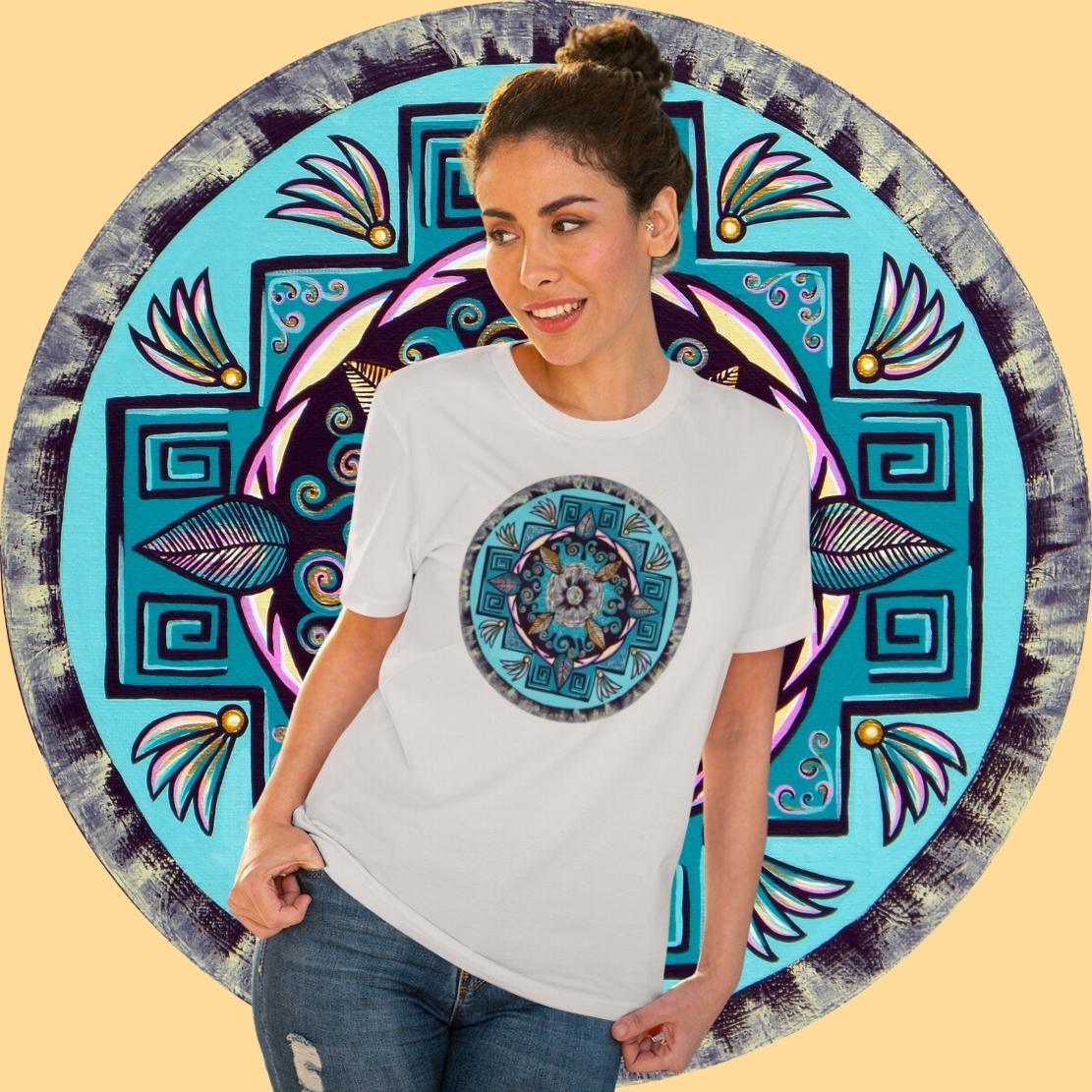 "Hojachakana" Lords & Ladies Organic TriniTee - Blue Flame Array T-Shirt