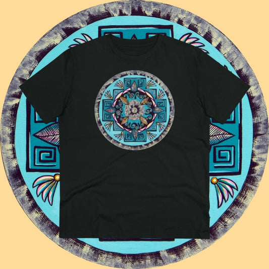 "Hojachakana" Lords & Ladies Organic TriniTee - Blue Flame Array T-Shirt