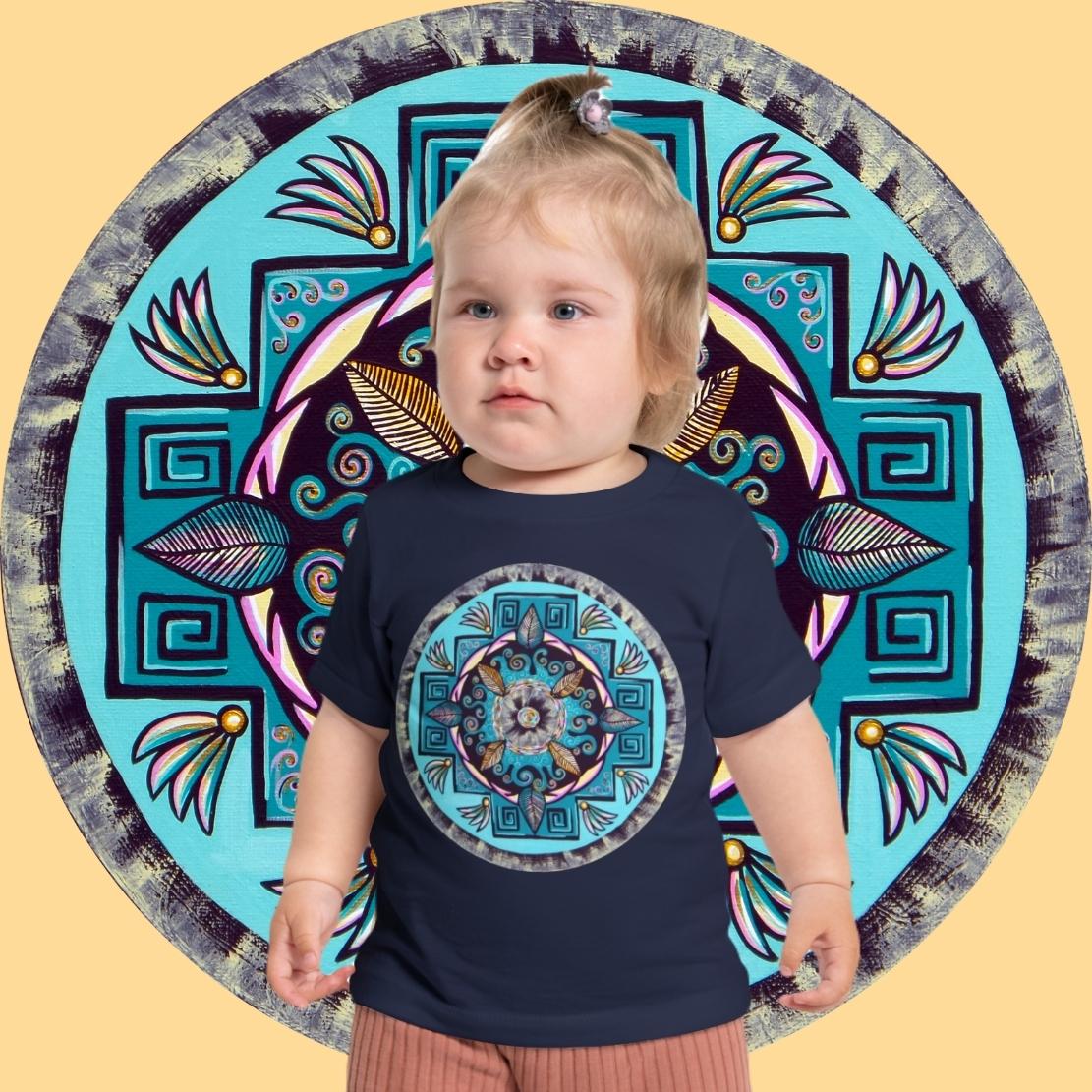 "Hojachakana" Baby Tee - Blue Flame Array Kids clothes