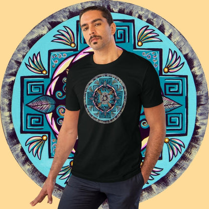 "Hojachakana" Lords & Ladies Organic TriniTee - Blue Flame Array T-Shirt