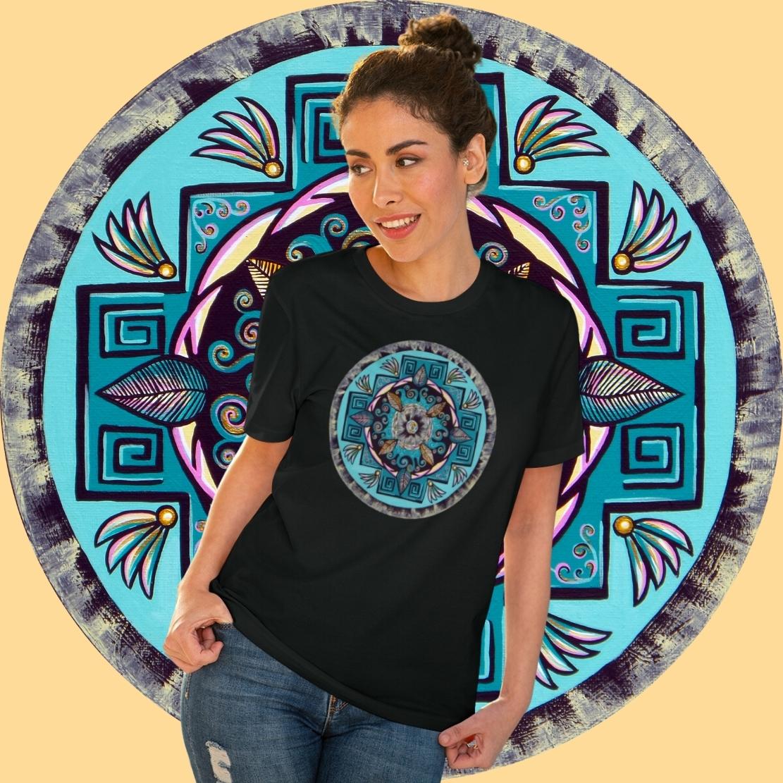 "Hojachakana" Lords & Ladies Organic TriniTee - Blue Flame Array T-Shirt