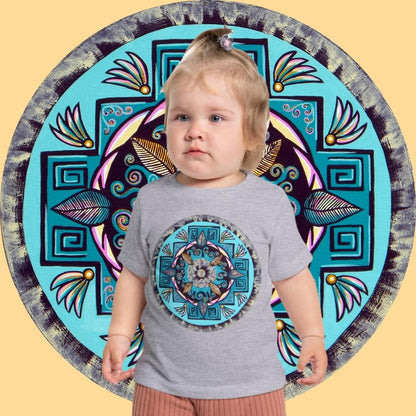 "Hojachakana" Baby Tee - Blue Flame Array Kids clothes