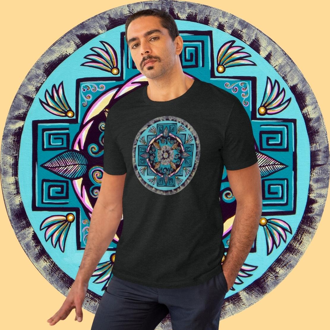 "Hojachakana" Lords & Ladies Organic TriniTee - Blue Flame Array T-Shirt