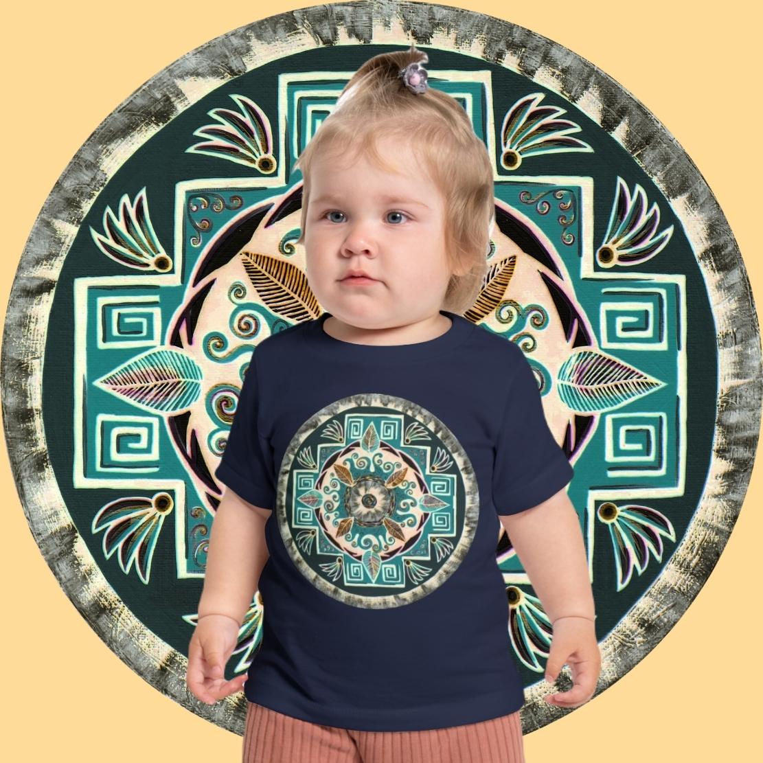 "Hojachakanazura" Baby T-Shirt - Blue Flame Array Kids clothes