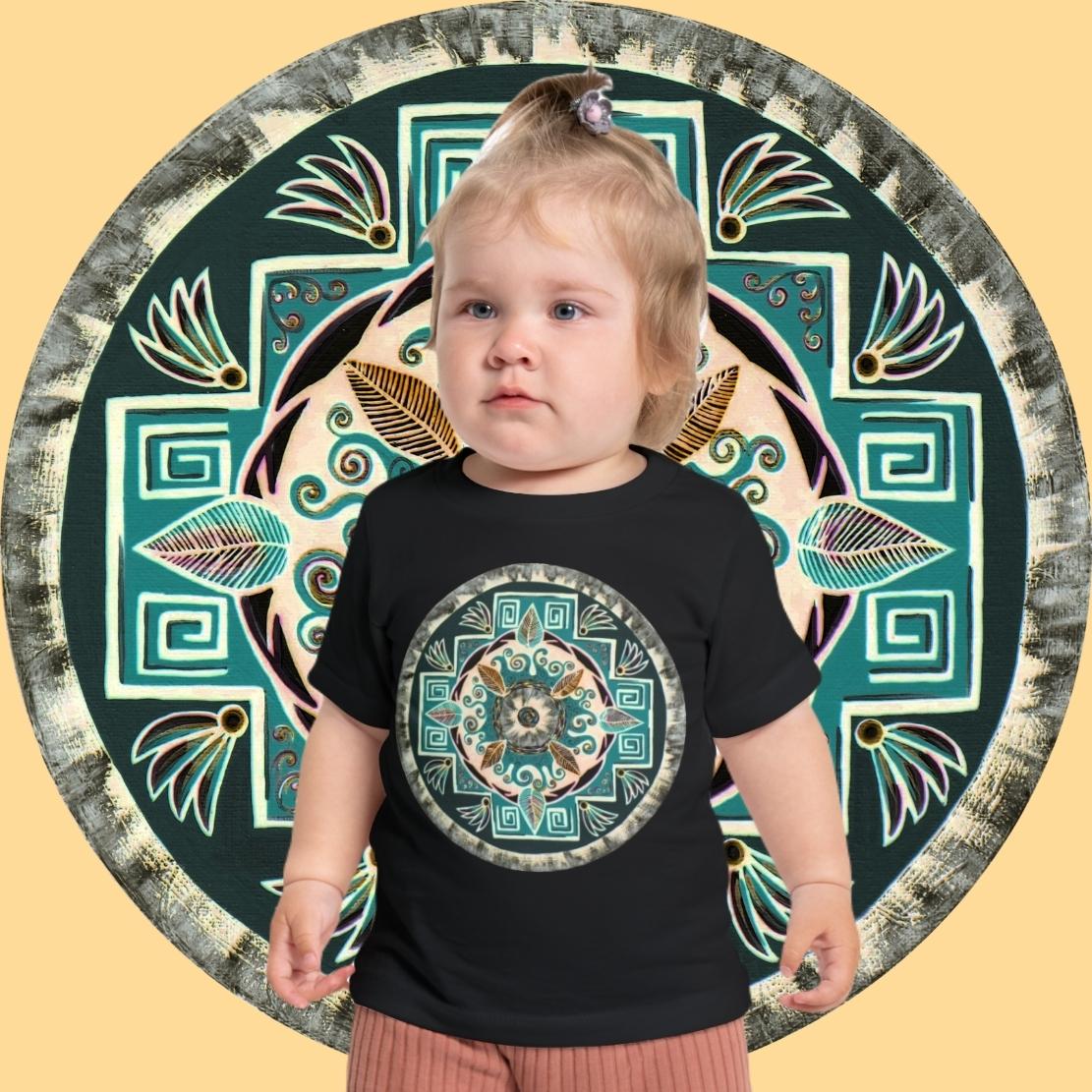 "Hojachakanazura" Baby T-Shirt - Blue Flame Array Kids clothes