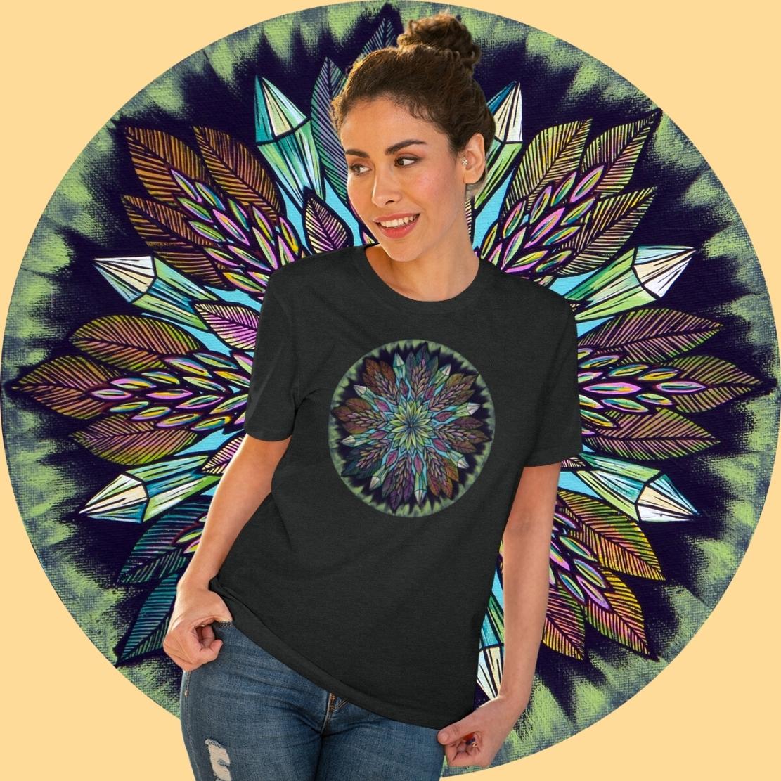 "Krystalhoja" Lords & Ladies Organic TriniTee - Blue Flame Array T-Shirt