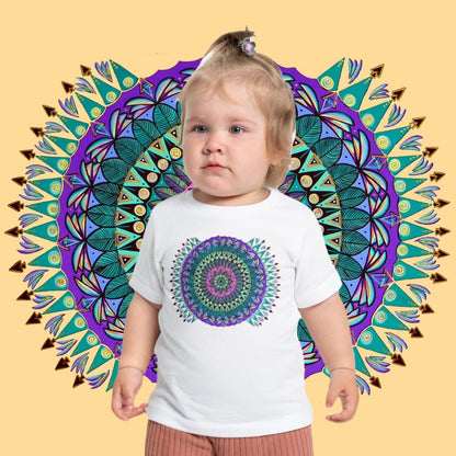 "Mandaladiosa" Baby Tee - Blue Flame Array Kids clothes