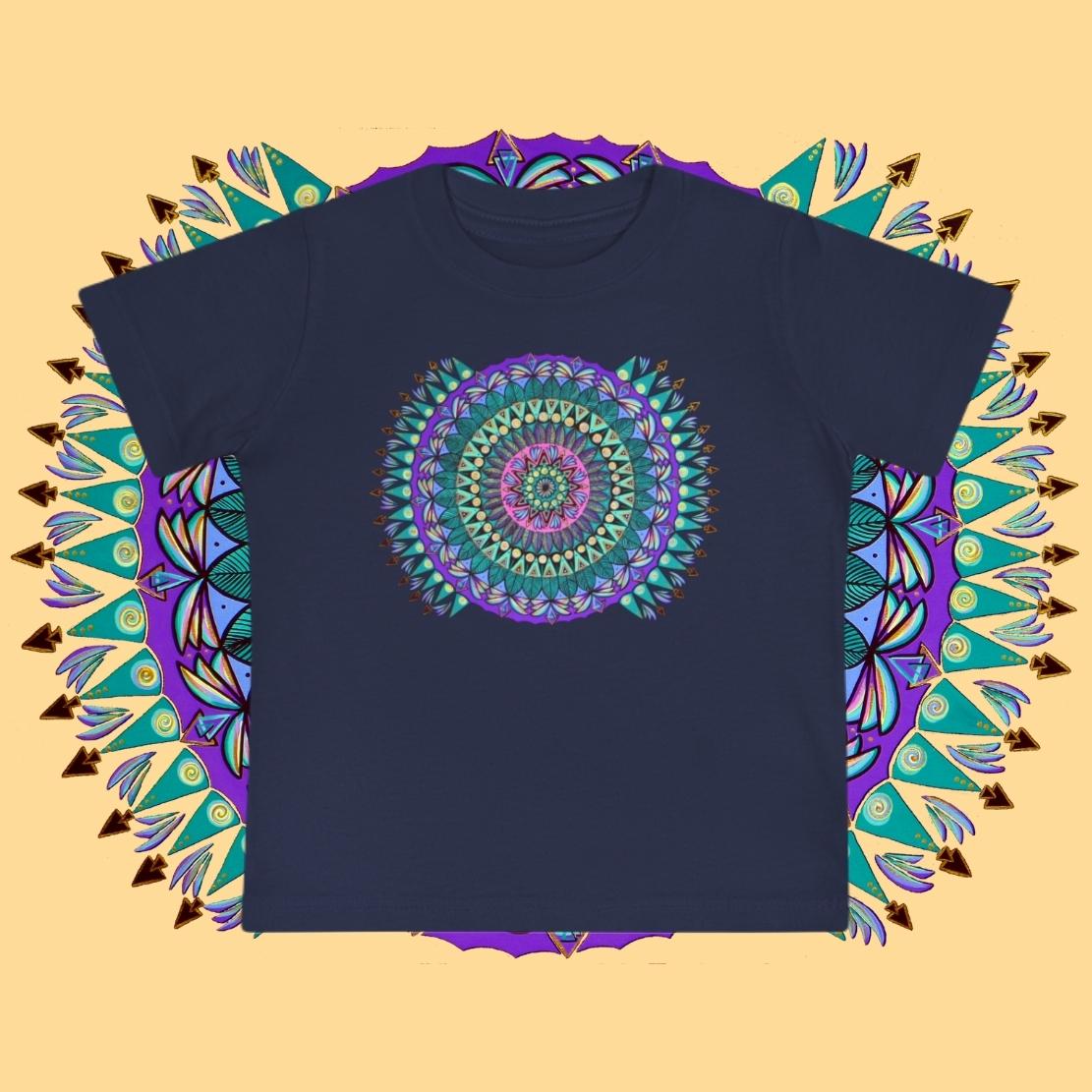 "Mandaladiosa" Baby Tee - Blue Flame Array Kids clothes