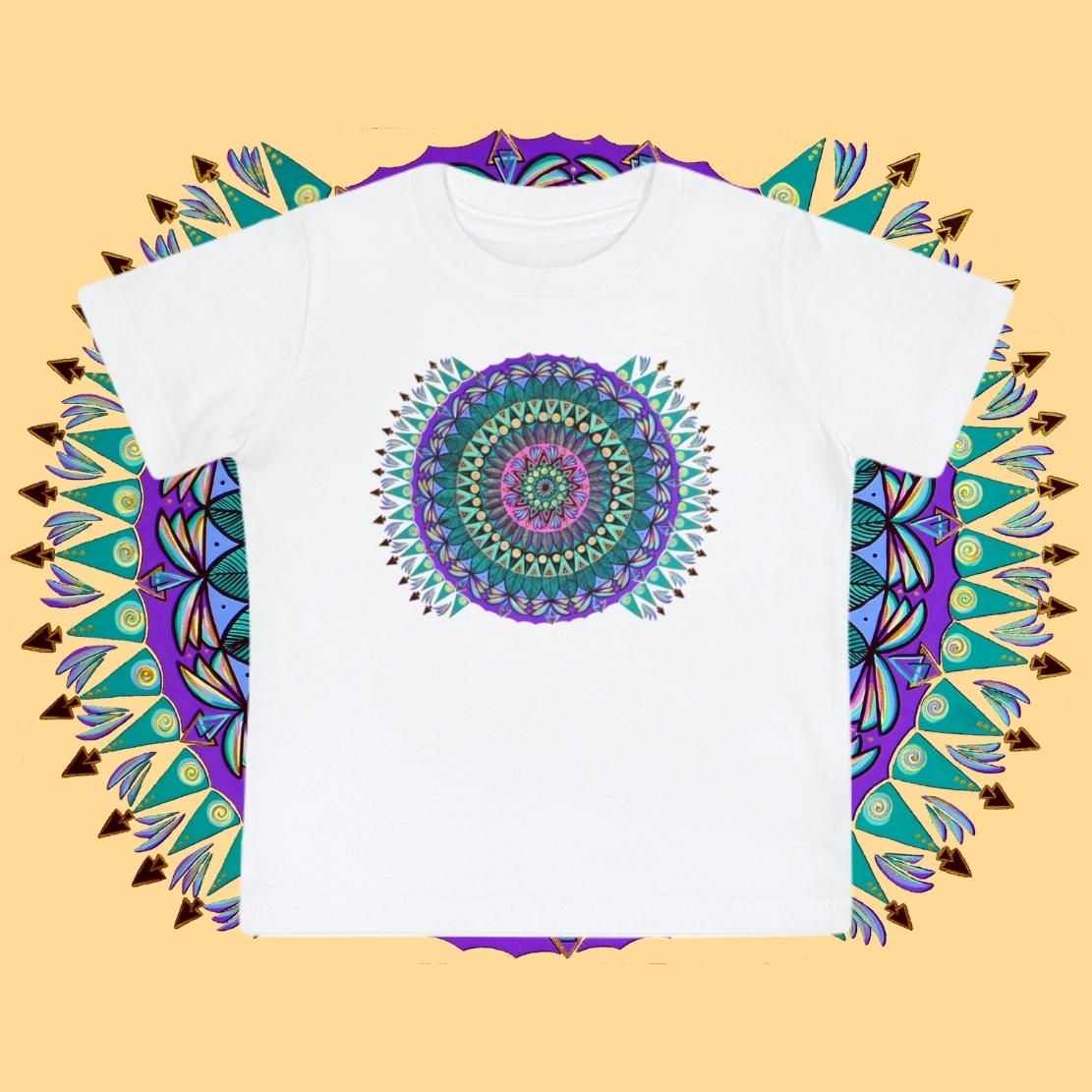 "Mandaladiosa" Baby Tee - Blue Flame Array Kids clothes