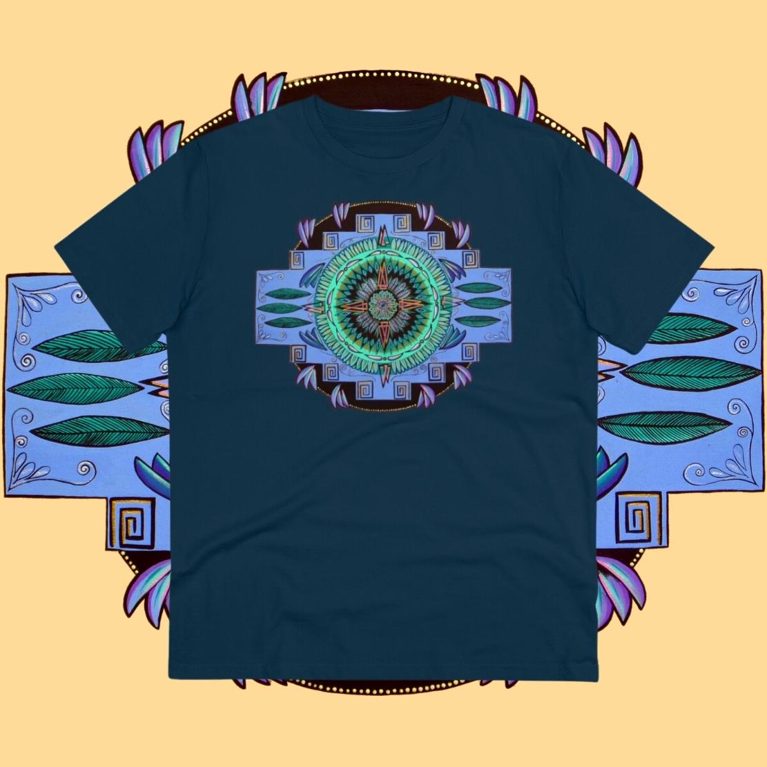 "Plumachakana" Lords & Ladies Organic TriniTee - Blue Flame Array T-Shirt