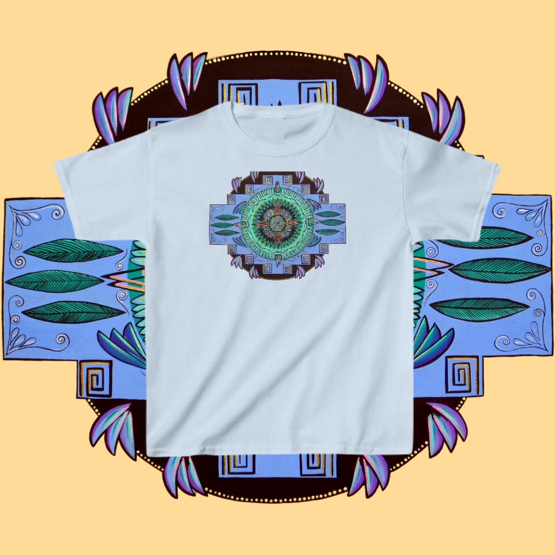 "Plumachakana" Heavy Cotton Tee - Blue Flame Array Kids clothes