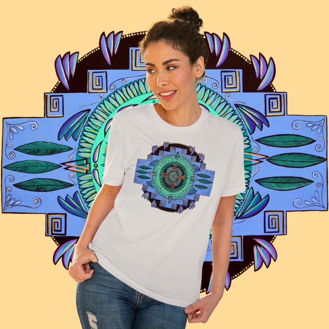 "Plumachakana" Lords & Ladies Organic TriniTee - Blue Flame Array T-Shirt