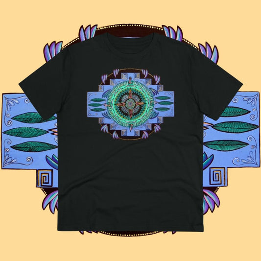 "Plumachakana" Lords & Ladies Organic TriniTee - Blue Flame Array T-Shirt